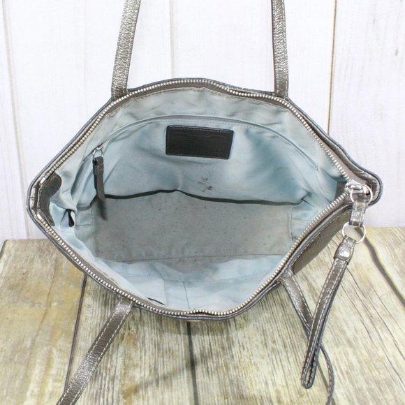 COACH Signature Patent Leather Tote Shoulder Bag - Picture 9 of 12